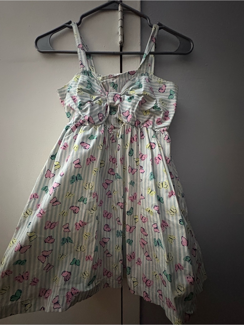 Freestyle White Sundress with Pink, Green and Yellow Butterflies